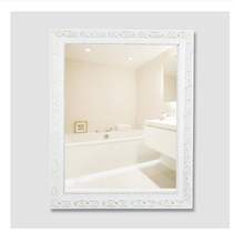 European solid wood paste bathroom mirror makeup mirror dressing room toilet bathroom mirror sticker wall with frame