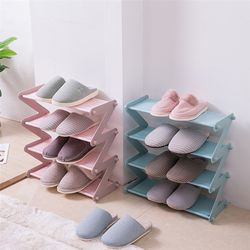 Speed ​​4 Tiers Shoe Rack Detachable Dustproof Metal Plastic Sho