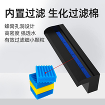 Add monochrome lights stainless steel matte waterfall outlet courtyard water curtain water curtain outlet landscaping water feature wall artificial