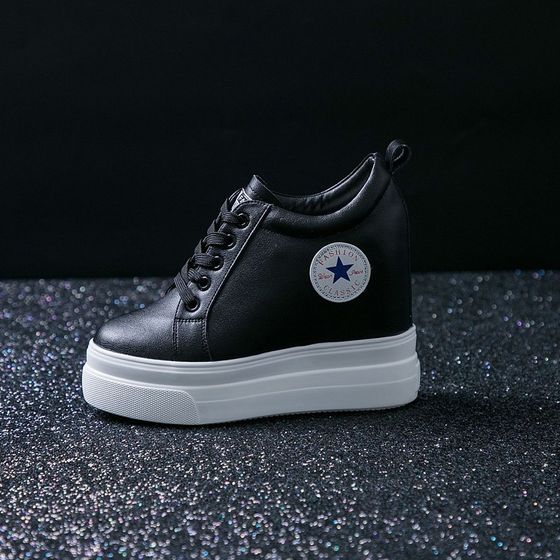 2020春季坡跟内增高12cm百搭松糕鞋女厚底单鞋休闲10小白鞋超高跟