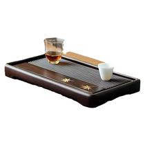 Whole piece of wood * tea table household large size 5 square drainage tea sea tray J plate tea set Maple Love 5 long wood 22