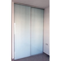 Direct sales new metal wardrobe door custom sliding door environmentally friendly tempered glass sliding door one door to top solid wood clothing