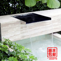 Waterfall landscaping pool U-shaped overflow mouth landscape fish pond courtyard garden water wall stainless steel water tank