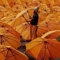 Oil Cloth Umbrella Old Umbrella Prop Photography Decorative Oil Paper Umbrella Art Umbrella Bamboo Wood Umbrella Yellow Umbrella Cross Border