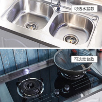 Direct sales new kitchen d room cabinet stainless steel stove cabinet cabinet integrated household simple cupboard for rent as a whole