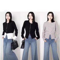 噜噜2024年春季新款摩登进阶微胖大码女装简约设计感撞色针织毛衣