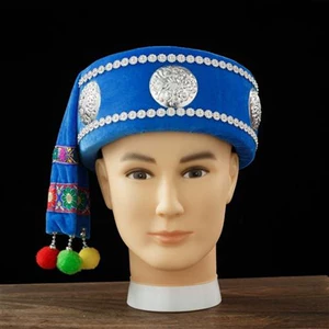 Мужские шляпы меньшинств Дай, И, Мяо, Ва и Чжуан, реквизит для танцевальных представлений, головные уборы для выступлений.