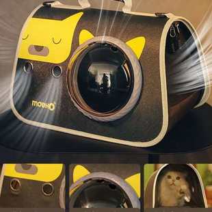 Quick-release anti-stress cat bag for outings, portable space capsule, portable cross-body, breathable pet backpack for cats