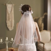 v667 super fairy garland bride t veil Korean wedding photo studio location with makeup wedding dress headdress