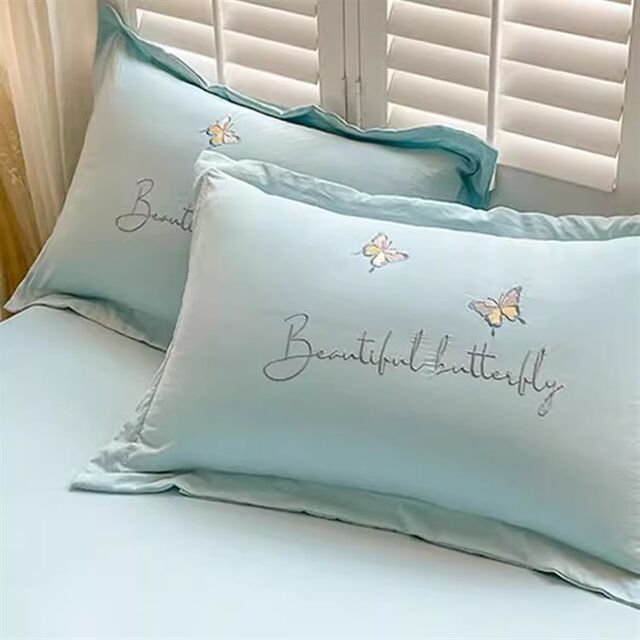 Spring and summer style princess style four-piece set water p wash cotton girl's heart quilt cover bed sheet bedding small fresh bed cover 4