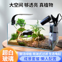 Spot turtle tank ultra-white glass landscaping home x living room special turtle tank breeding box with terrace ecology