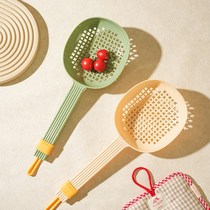 Extra large noodle spoon colander household kitchen spoon high temperature resistant mesh draining spoon long handle spoon
