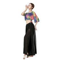 Belly dance pants elegant exercise pants dance clothes square practice oriental dance exercise clothes bottoms mesh wide-leg pants