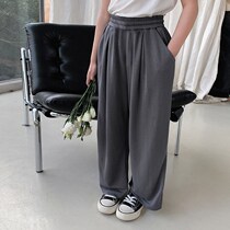 Sufa girls casual pants 2024 summer new style cupro casual all-match straight wide legs parent-child