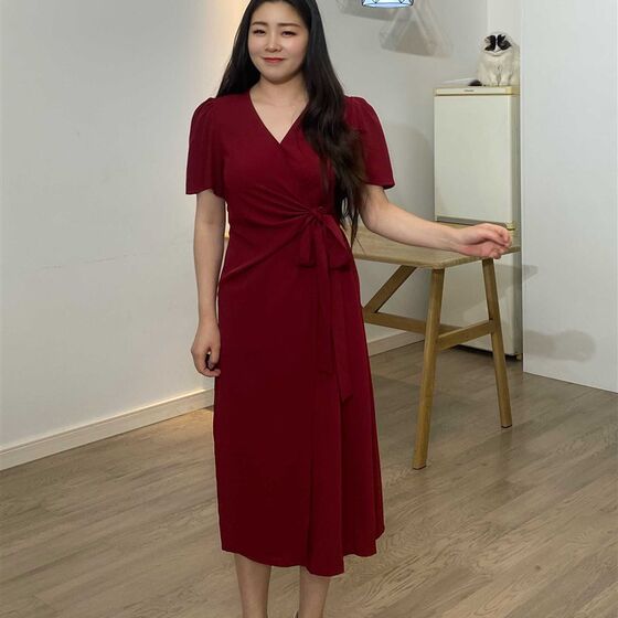 大码女装连衣裙女胖MM夏装孕妇遮肚子巨显瘦妈妈礼服气质红色长裙