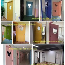 Kindergarten door training class door school classroom door cartoon double switch wooden door dance classroom door children anti-pinch