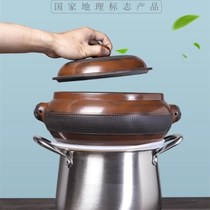 Yunnan Jianshui purple pottery steam pot household q night sweat chicken gas pot multi-layer steam steamer chicken steamer jumping knife gas pot dealer