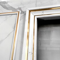 TV background wall frame shape line inlaid with stainless steel metal aluminum J alloy imitation marble line door cover package