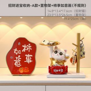 猫钥匙收纳玄关摆件入户客厅电视酒H柜家居装饰品乔迁新居礼品