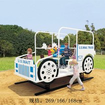 Direct selling new product PE board seesaw rocking music kindergarten children rocking horse M community park cartoon spring school bus