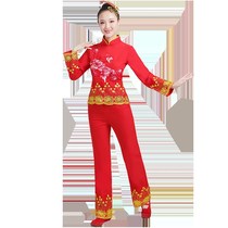 Middle-aged and elderly dance costumes Chinese style embroidered square dance costumes waist drum costumes drumming costumes stage performance costumes
