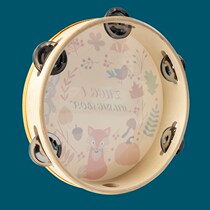 Beech tambourine 20cm childrens musical instrument cartoon hand drum Xinjiang dance rattle Orff music kindergarten toy