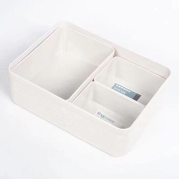 Thickened storage box desktop finishing box without cover plastic rectangular drawer partition debris box sorting storage basket