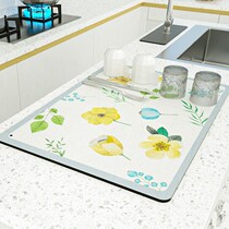 Factory sells printed diatom mud water mat kitchen bar water control cooling mat tableware water coaster dining table insulation