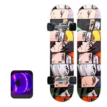 Four-wheel skateboard for beginners Naruto boy t6 one over 12 years old 8 adults 10 girls 14 professional skateboard