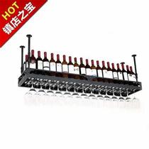 Sufa hanger hanging wine glass American red table cup holder A bar wine wrought iron ceiling rack upside down goblet wine rack wine
