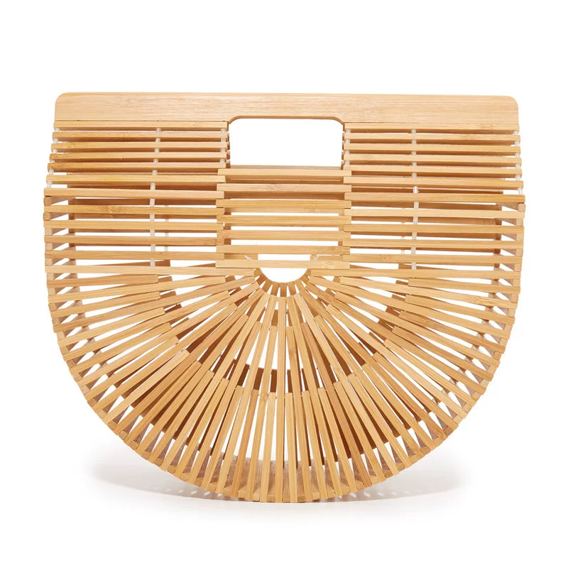 Женская ручная bamboo сумка пляжная сумка полукруглая бамбуковая пальмовая сумка dumplings сумка бамбук сумка