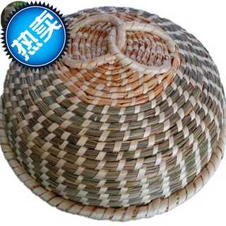 家用草锅盖子草编锅盖蒸锅蒸笼蒸馒头锅盖不锈钢铝锅草帽茅草加高