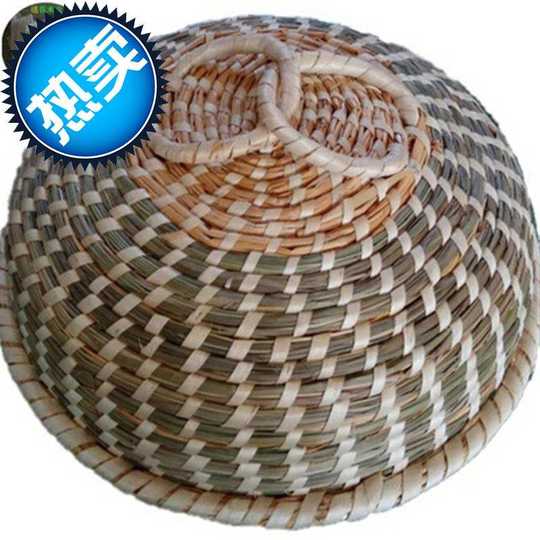 Household straw pot lid straw pot lid steamer steamer steamed bun pot lid stainless steel aluminum pot straw hat thatch heightening