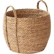 Pastoral style seagrass woven handmade flower basket with handle rattan decorative flower pot large R dirty clothes basket clothes storage