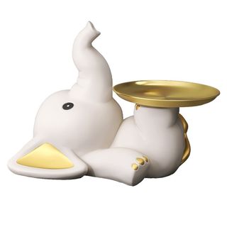 大象进门玄关钥匙收纳摆件门口家居饰品客厅茶Q几桌面托盘乔迁礼