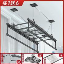 Lifting clothes hanger balcony home hand rocking style clothes hanger indoor thickened hand folding multifunctional airing rack