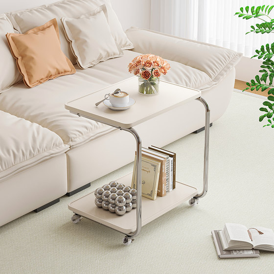 中古可移动边几简约现代小推车茶几客厅沙发置物架带滑轮床头桌子
