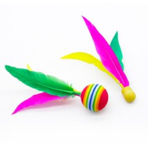 Recommended three-hair ball badminton cricket big head ball fitness high-elastic tendon ball rainbow ball 5 small balls 5 large balls