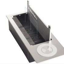 Brushed aluminum panel multifunctional brush desktop socket multimedia countertop K wiring information power box wireless charging