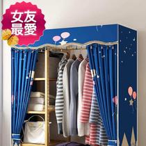 Multi-layer storage bedroom household storage rack hat rack bamboo E assembly locker floor-standing wardrobe simple living room i