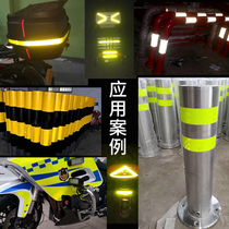 Traffic warning column super reflective film night safety reflective stickers fluorescent yellow and green reflective strips anti-collision reflective tape
