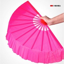 Plastic solid color Mulan fan yangko dance ring fan performance fan square fitness dance Tai Chi fan martial arts