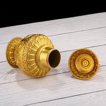 New Pint Pure Bronze Dragon King Treasure Bottle 8 Auspicious Lotus Flower Treasure Bottle Hui Bao Dragon King Molny Treasure Bottle of Hidden Stay-at-home Swing