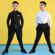 Childrens boys Latin dance clothes boys boys boys short-sleeved practice training clothes clothing suits tops summer