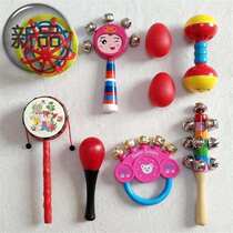 Bed-hanging water-boiled hand-catch ball bedside soft 7-glue sand drum baby sand hammer biteable newborn child rattle boy bed