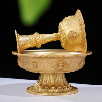 Pure copper gilt carved eight auspicious ornaments for the protection of the Dharma household Tibetan ethnic products supplies for protection