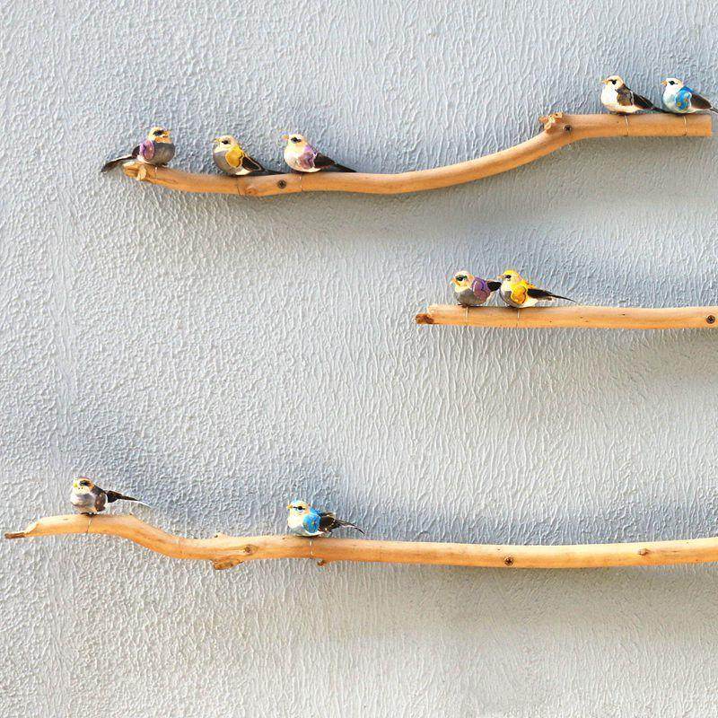 Small Birds Branches Folk Sleeping Wall Decoration Kindergarten Creativity Nordic Wall Accessories Wall-mounted TV Background Wall Decoration Pendant-Taobao