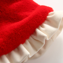 Winter new style for children and middle-aged children with velvet and thickening cloak and shawl for baby girl cute Christmas R one-year-old warm outerwear