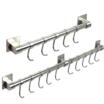 304 stainless steel f kitchen hanging rod without punching multi-functional hook rack storage rack wall-mounted rack seasoning rack