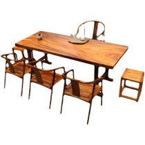 Large board tea table tea table Okan solid wood large board log countertop tea board new Chinese tea table and chair combination mahogany desktop